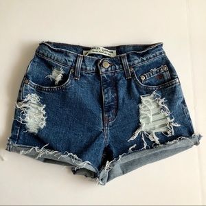 Vintage Harley Davidson High Waisted Denim Shorts